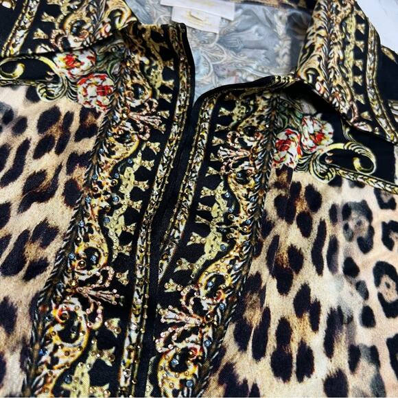 Camilla Printed Midi Jersey Dress in Leopard Animal Print Floral Sz 8 - Picture 10 of 11